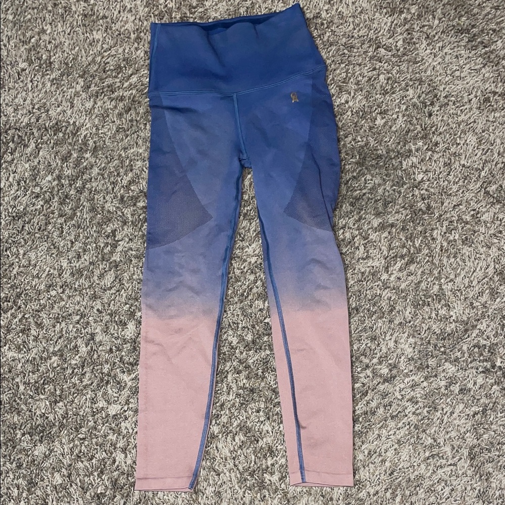Good American Blue-to-Pink Ombre High-Rise Leggings